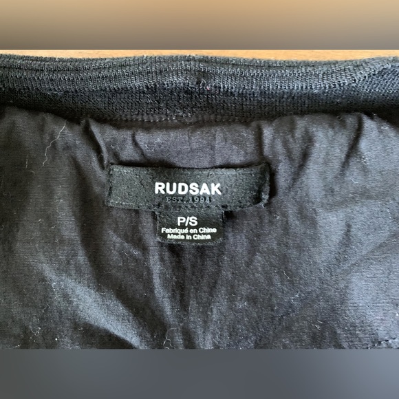 Rudsak men’s black Cotton Shirt Long Sleeved Elastic Waist/Collar Small - Picture 8 of 8